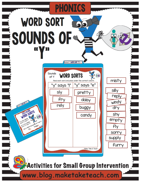 Sounds of Y Printable Activity Word Sort Sounds of Y Printable Activity Word Sort