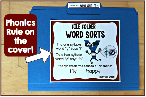 Sounds of Letter Y Printable Word Sort File Folder Activity Sounds of Letter Y Printable Word Sort File Folder Activity