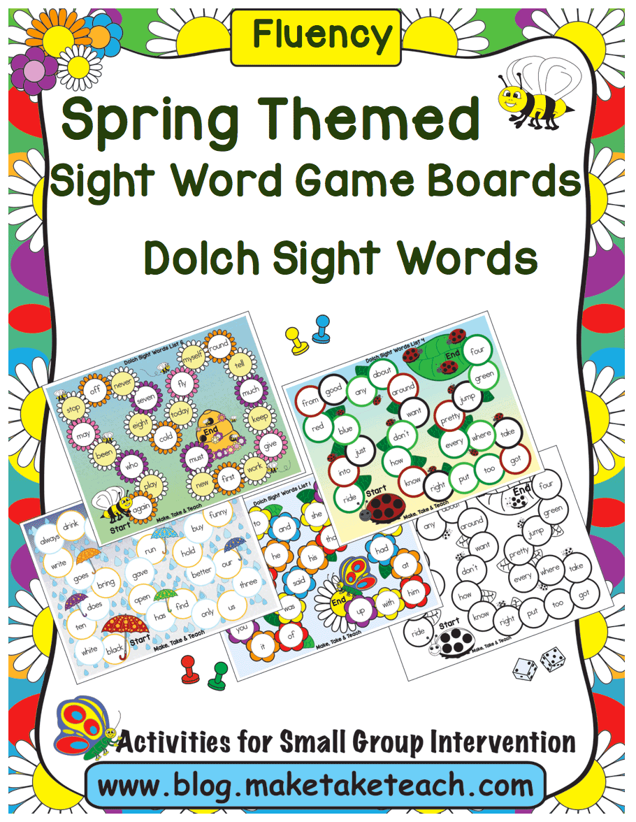 Sight Word and Phonics Game Boards Sight Word and Phonics Game Boards