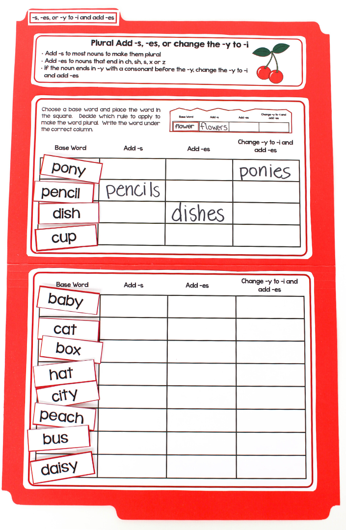 File Folder Phonics Teaching Plurals File Folder Phonics Teaching Plurals